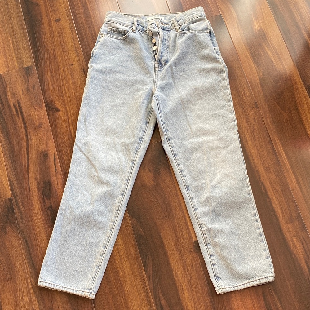 25 Pacsun High Rise Straight Light Wash Button Fly Jeans